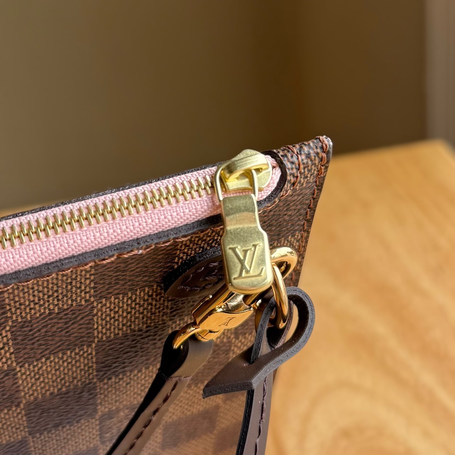 Damier Ebene Neverfull MM Set (Rose Ballerine)
