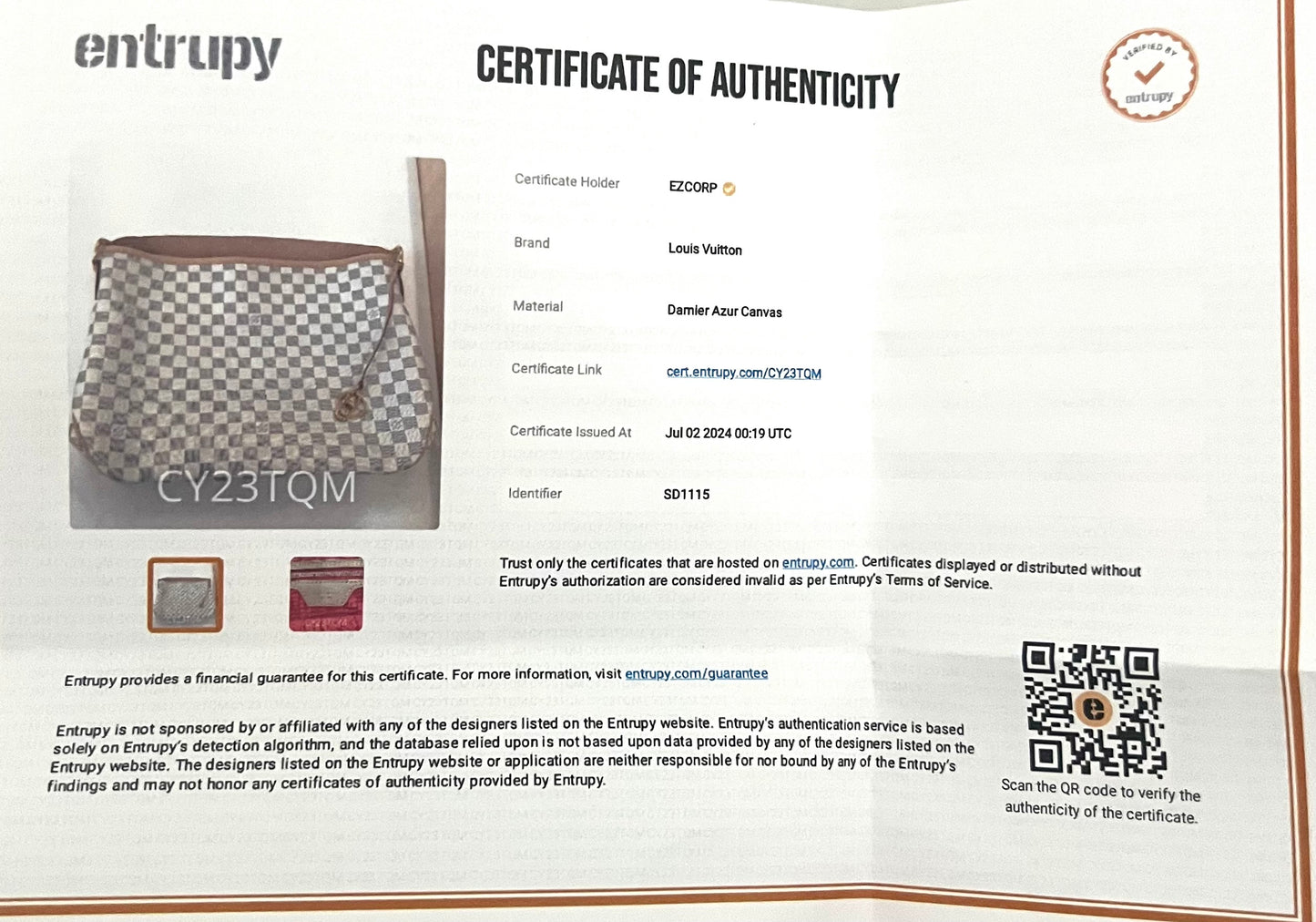 Damier Azur Delightful MM