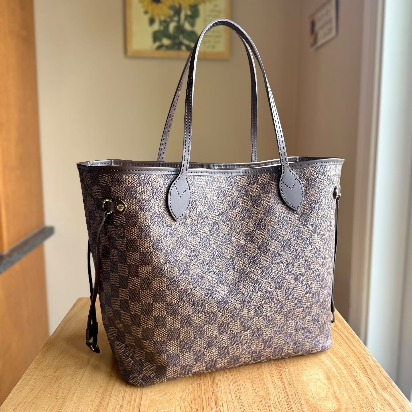 Damier Ebene Neverfull MM Set (Rose Ballerine)