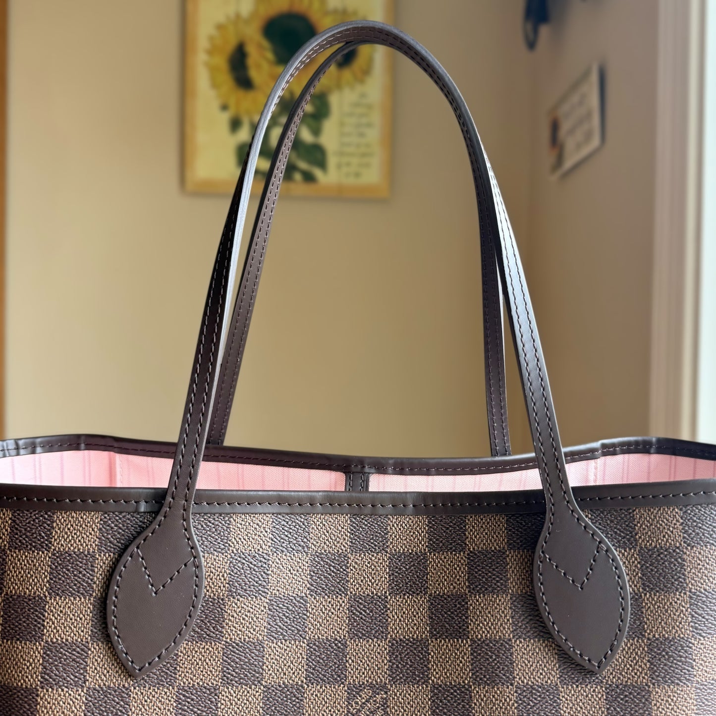 Damier Ebene Neverfull MM Set (Rose Ballerine)