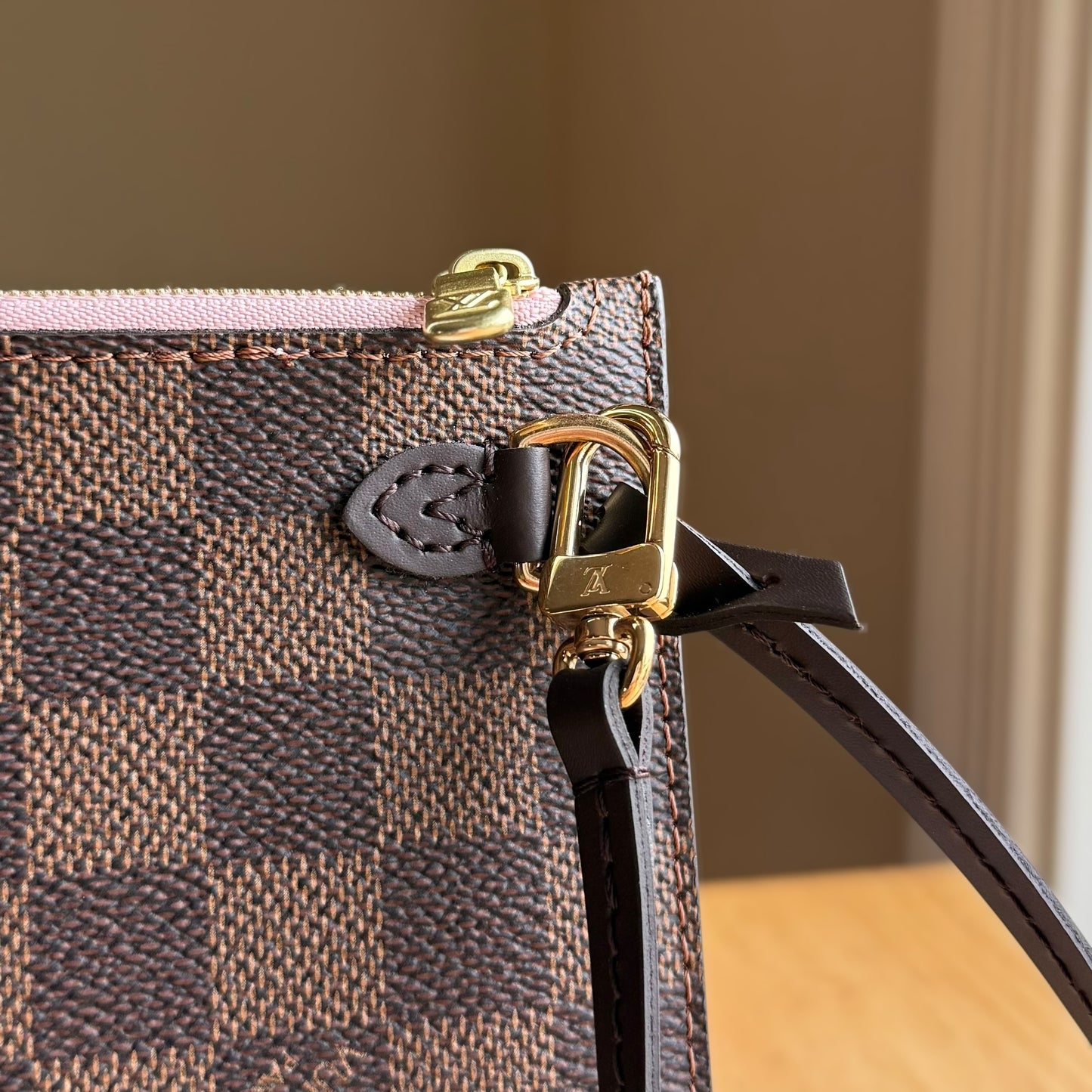 Damier Ebene Neverfull MM Set (Rose Ballerine)