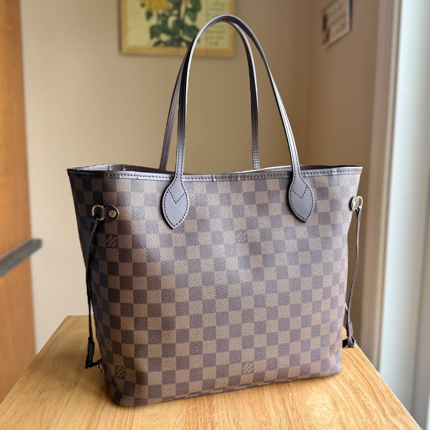 Damier Ebene Neverfull MM Set (Rose Ballerine)