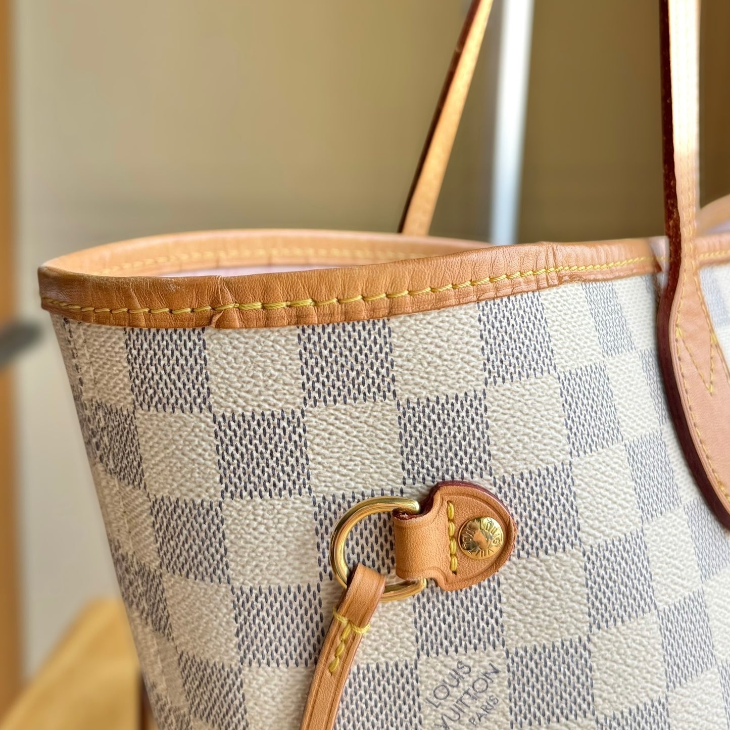 Damier Azur Neverfull MM Set (Rose Ballerine)