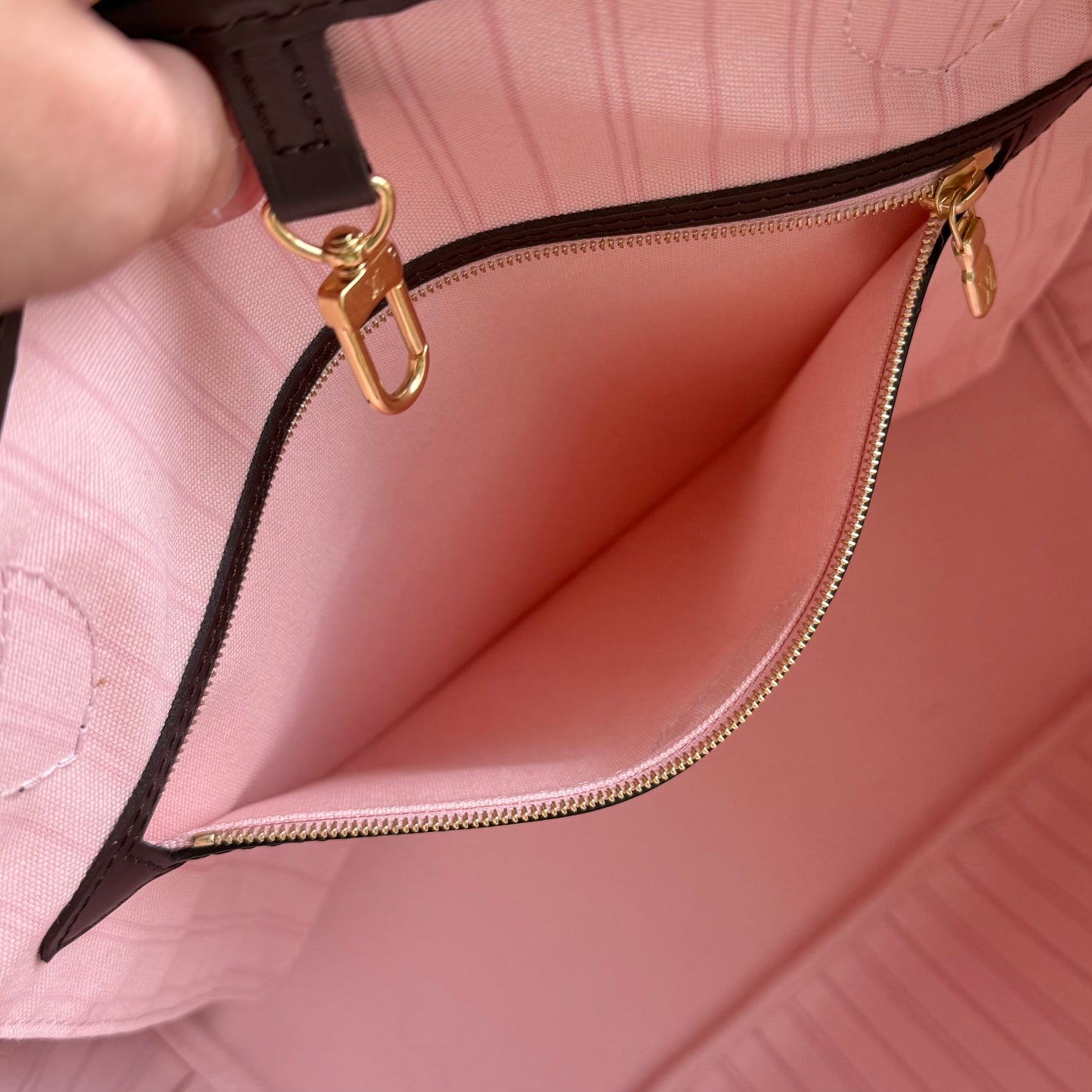 Damier Ebene Neverfull MM Set (Rose Ballerine)