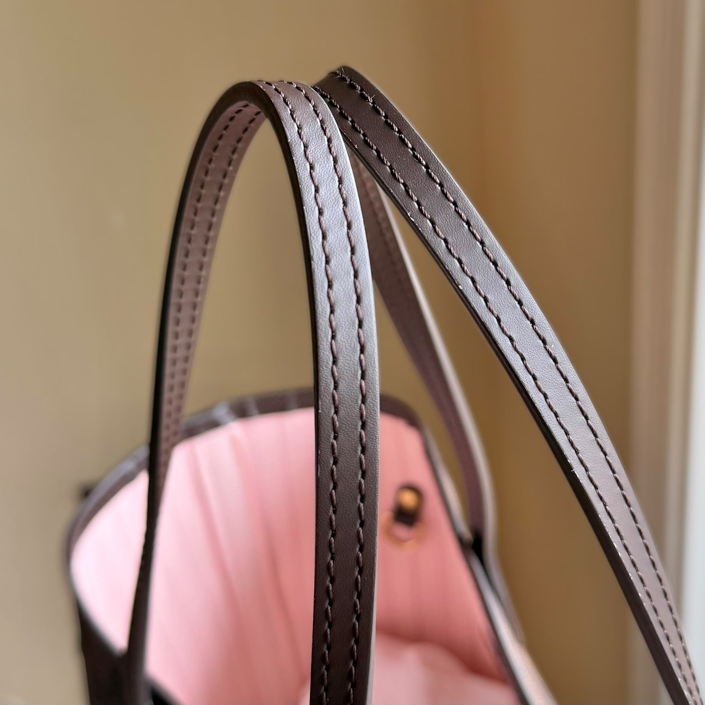 Damier Ebene Neverfull MM Set (Rose Ballerine)