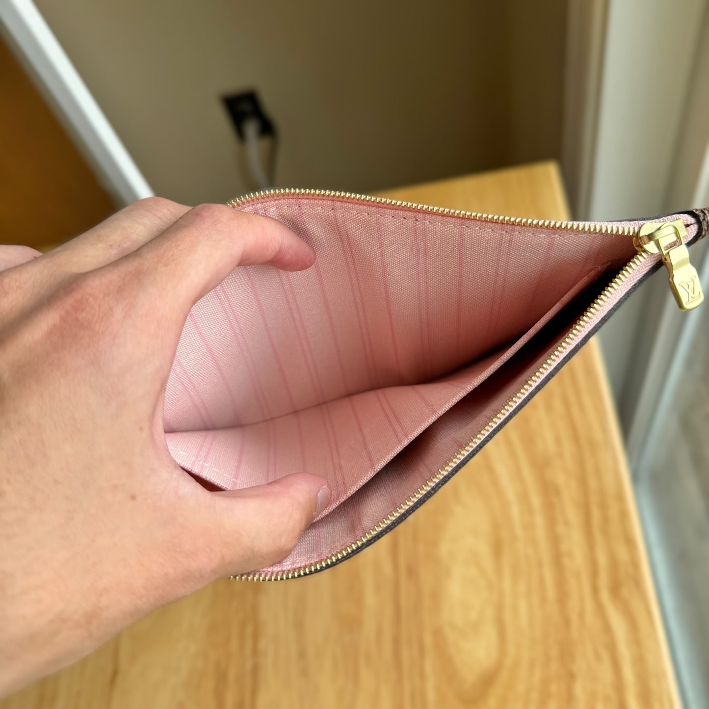 Damier Ebene Neverfull MM Set (Rose Ballerine)