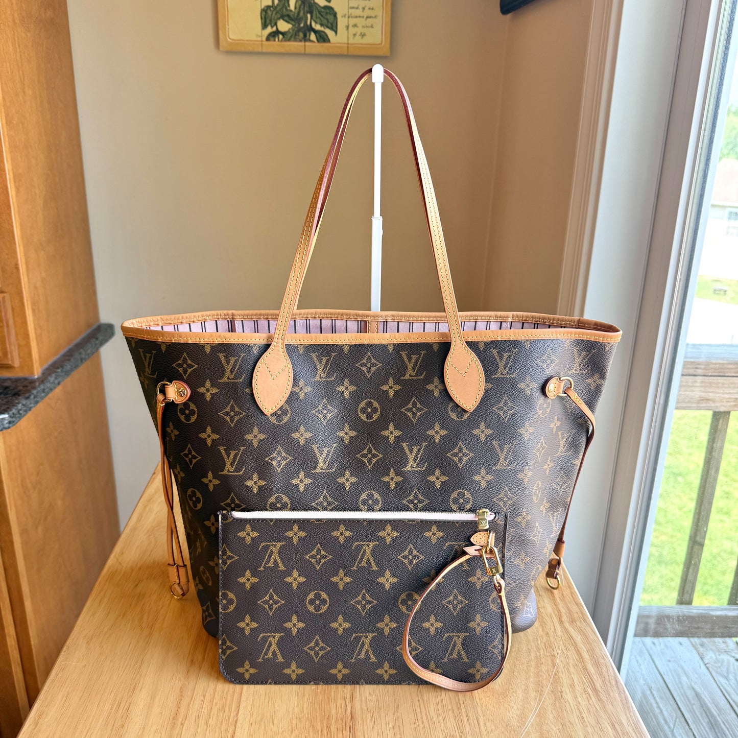 Monogram Neverfull MM Set - Rose Ballerine Interior