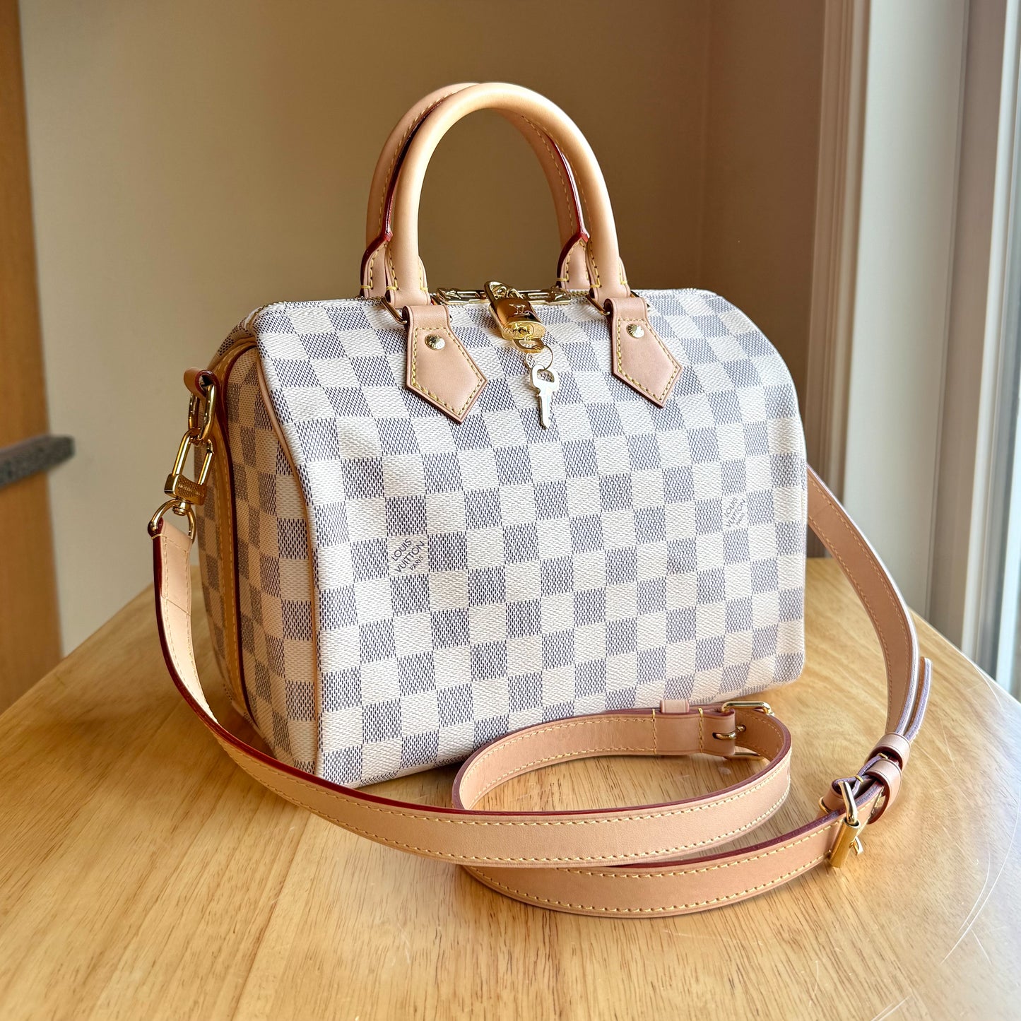 Damier Azur Speedy 25 Bandouliere