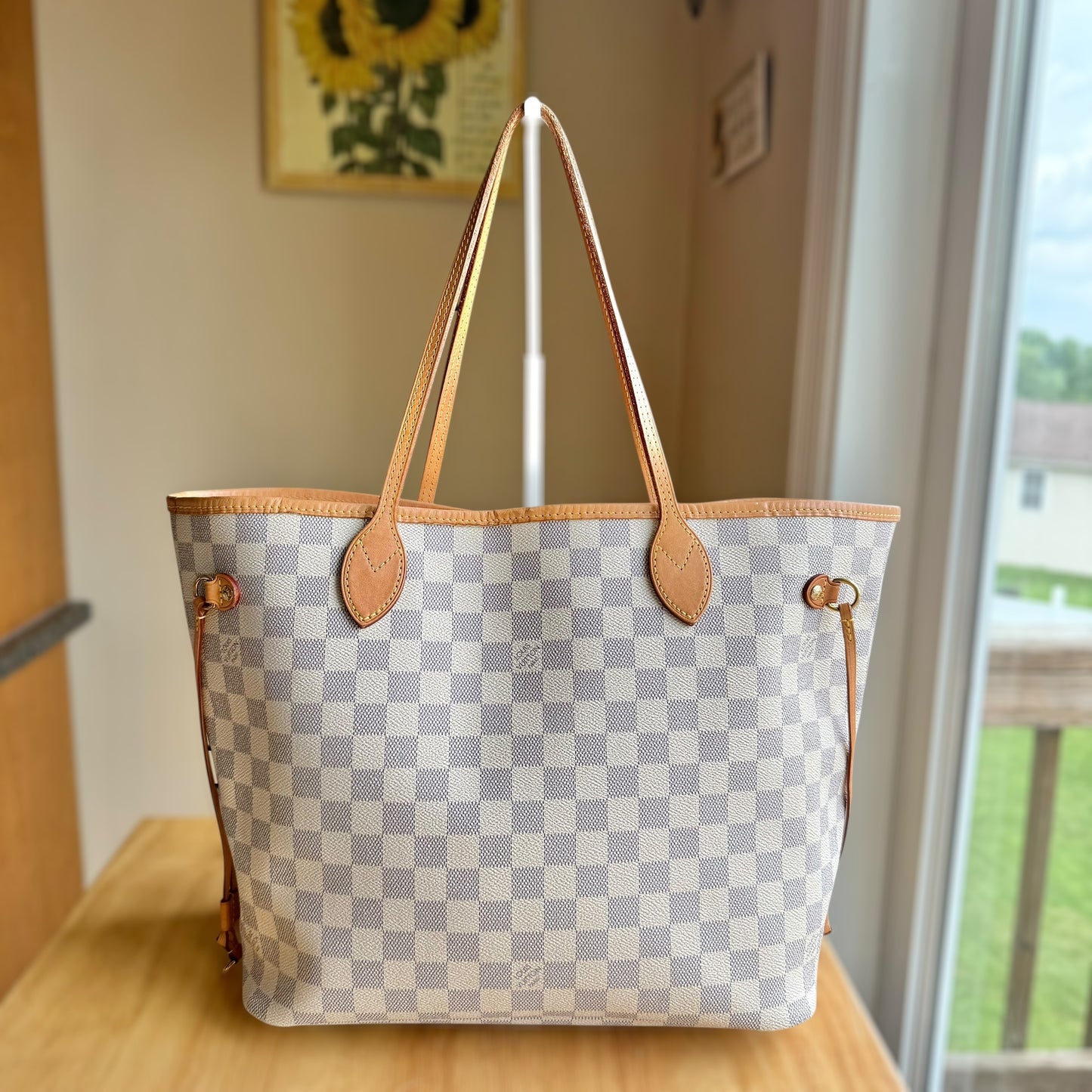 Damier Azur Neverfull MM Set (Rose Ballerine)