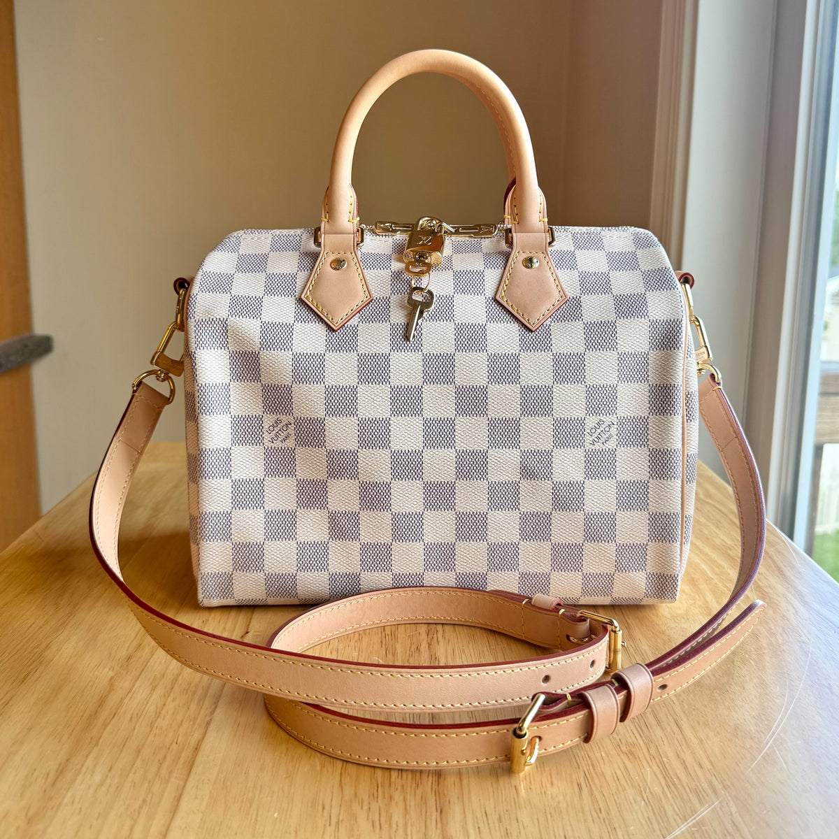 Damier Azur Speedy 25 Bandouliere