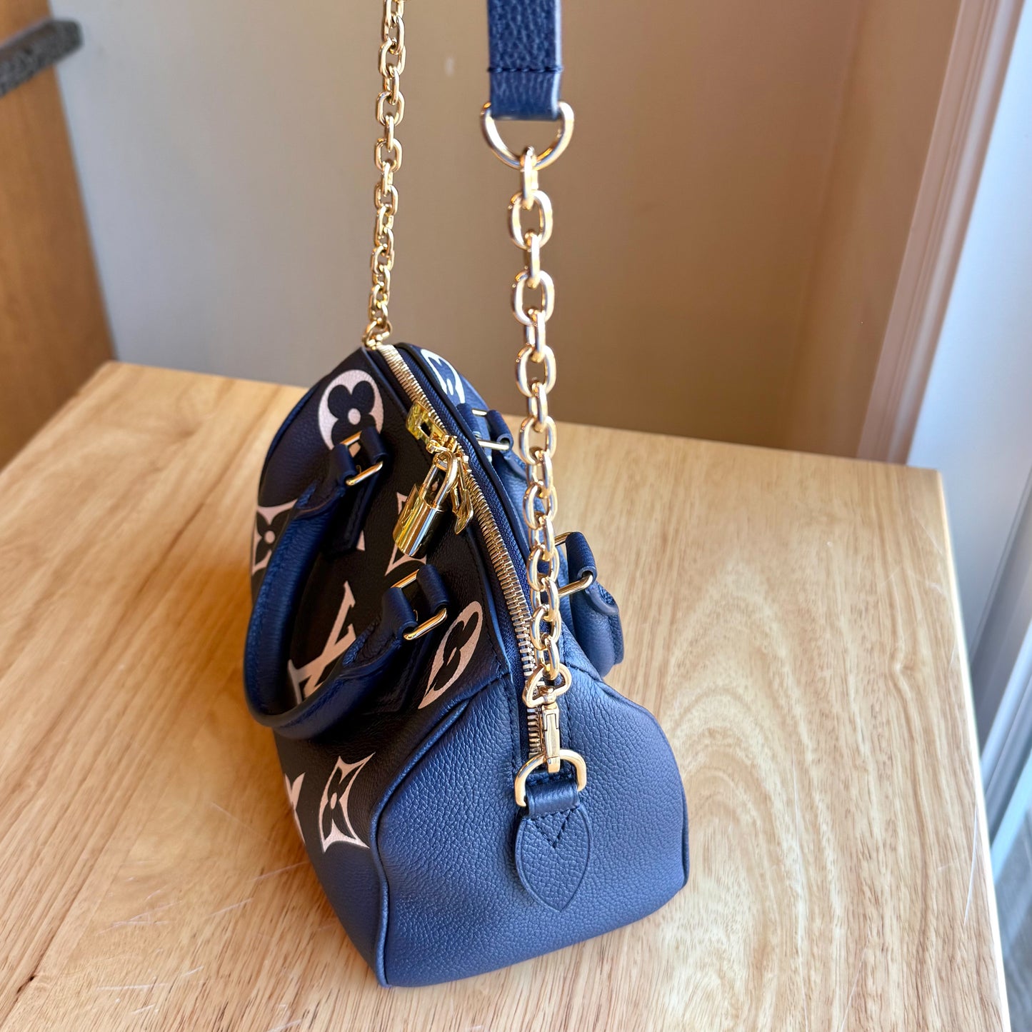 Bicolor Empreinte Speedy 20 - Navy/Creme