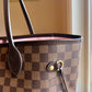 Damier Ebene Neverfull MM - Rose Ballerine Interior
