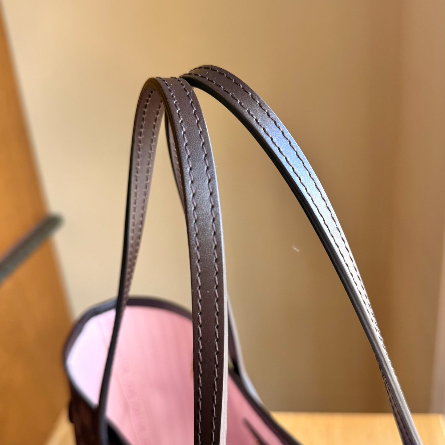 Damier Ebene Neverfull MM - Rose Ballerine Interior