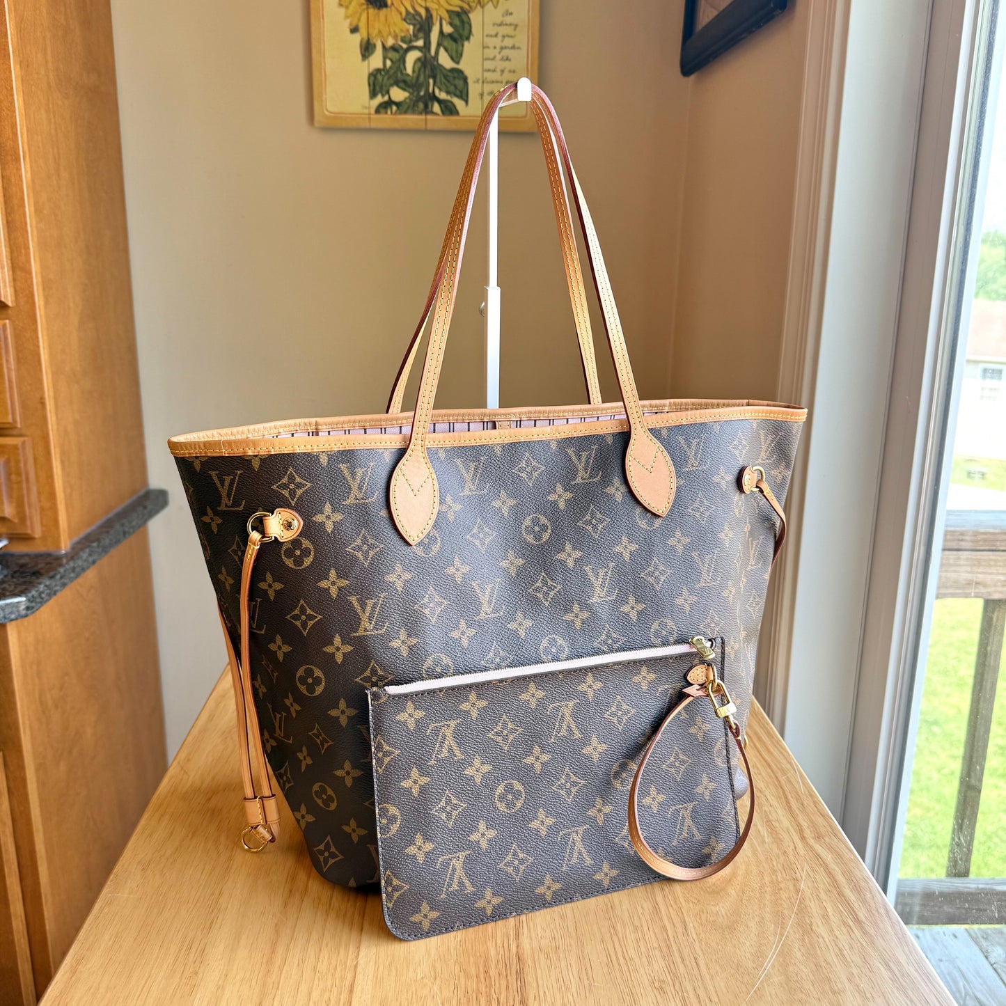 Monogram Neverfull MM Set - Rose Ballerine Interior