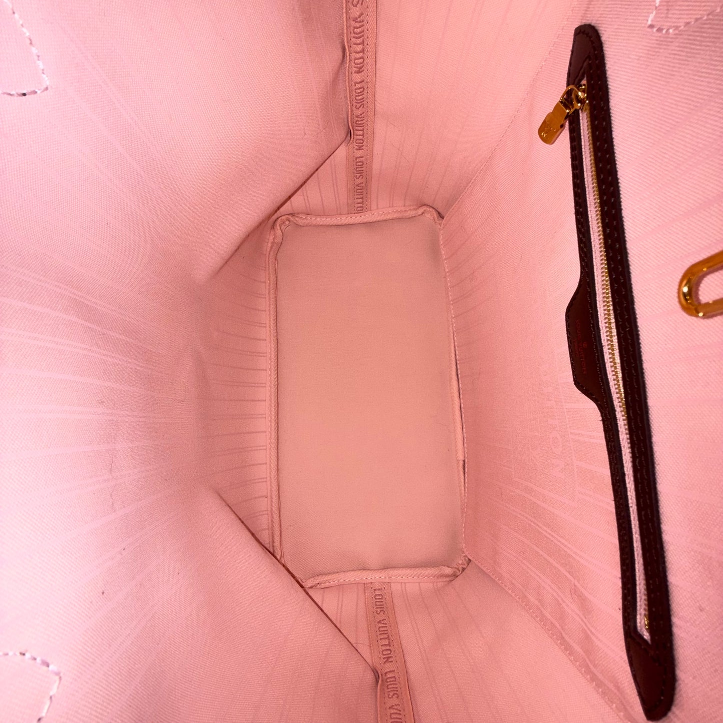 (NEW) Damier Ebene Neverfull MM Set - Rose Ballerine Interior