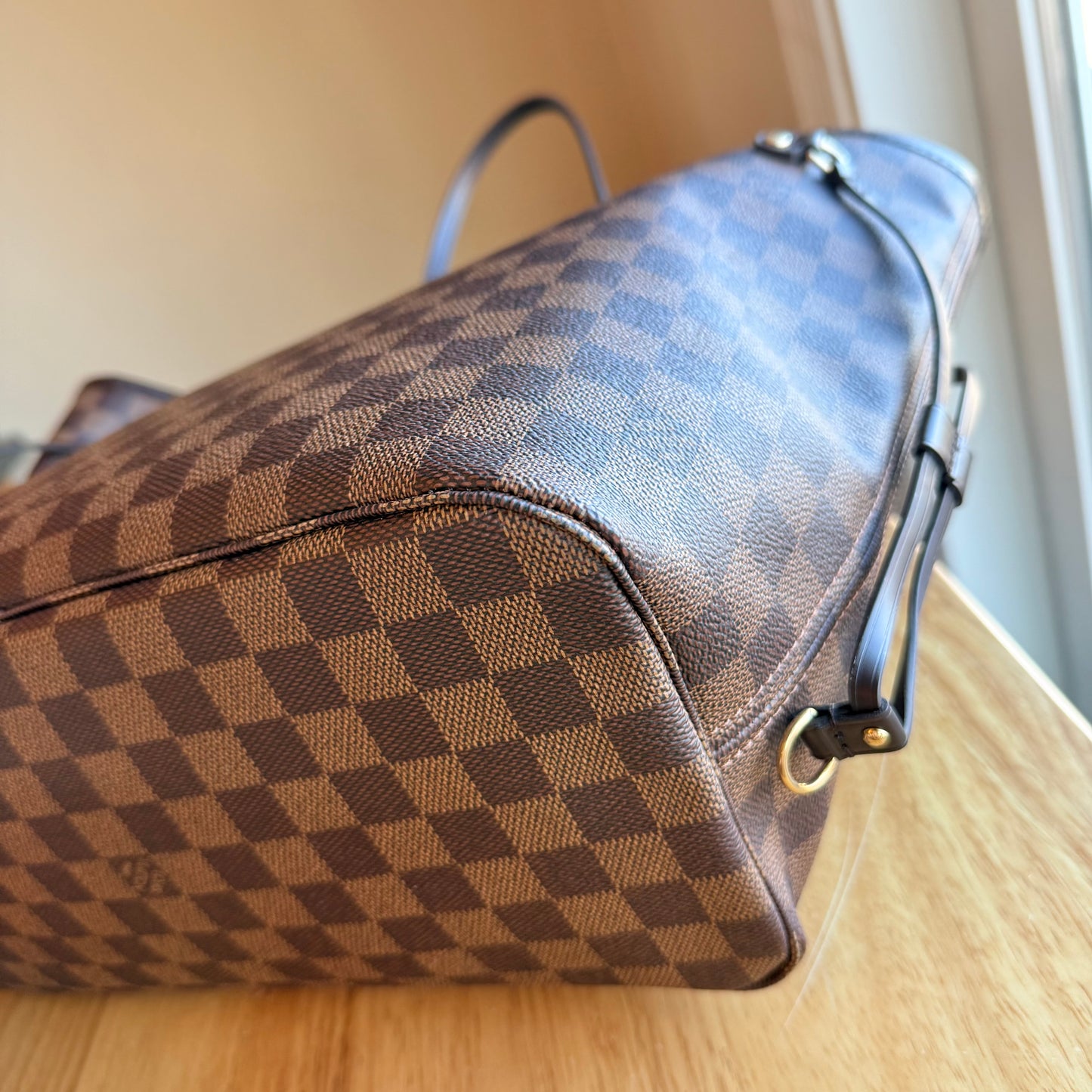 (NEW) Damier Ebene Neverfull MM Set - Rose Ballerine Interior