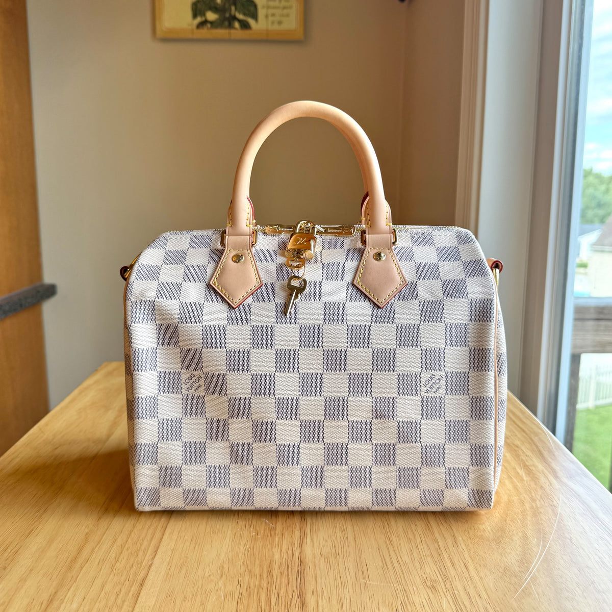 Damier Azur Speedy 25 Bandouliere