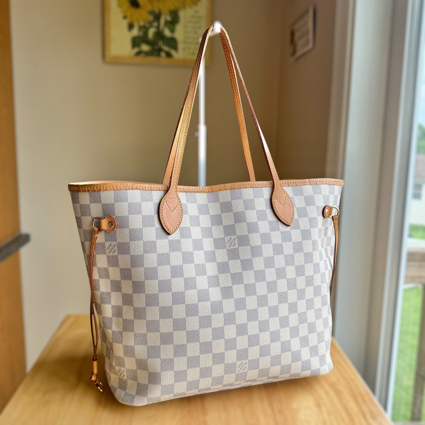 Damier Azur Neverfull MM Set (Rose Ballerine)