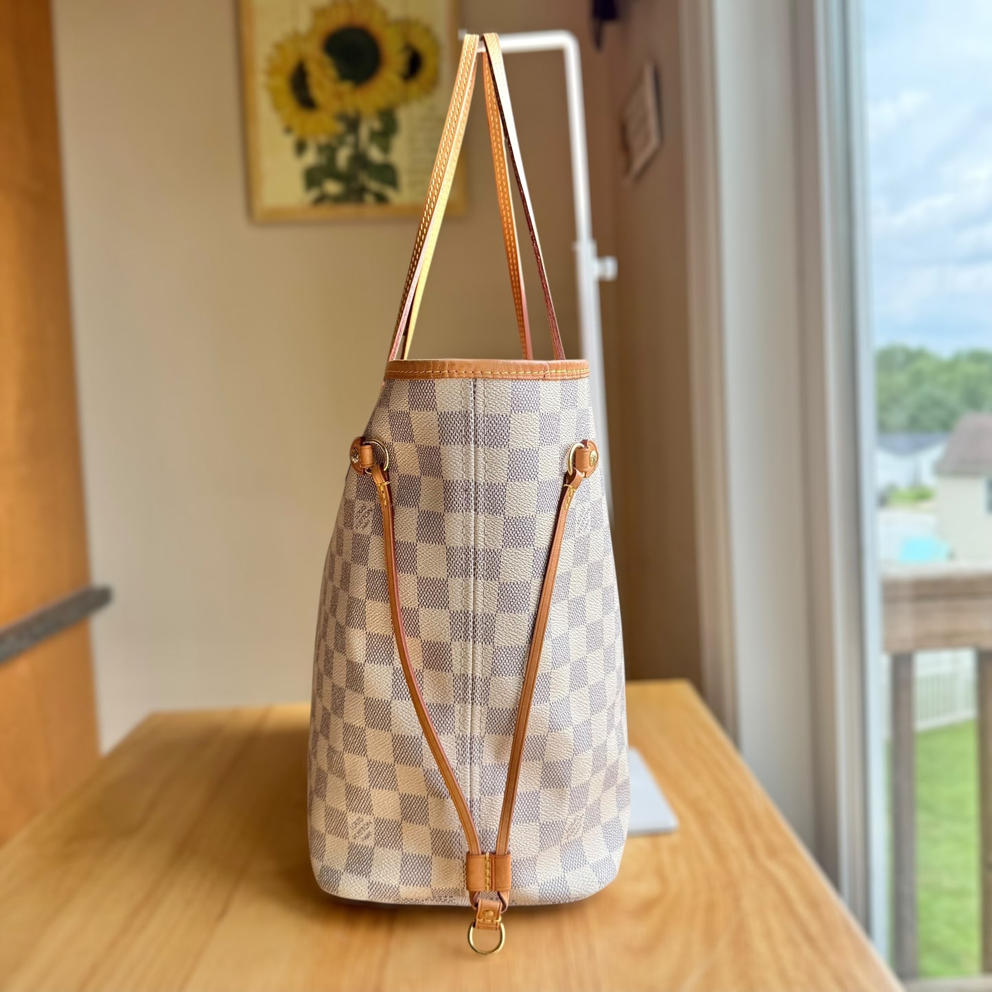 Damier Azur Neverfull MM Set (Rose Ballerine)