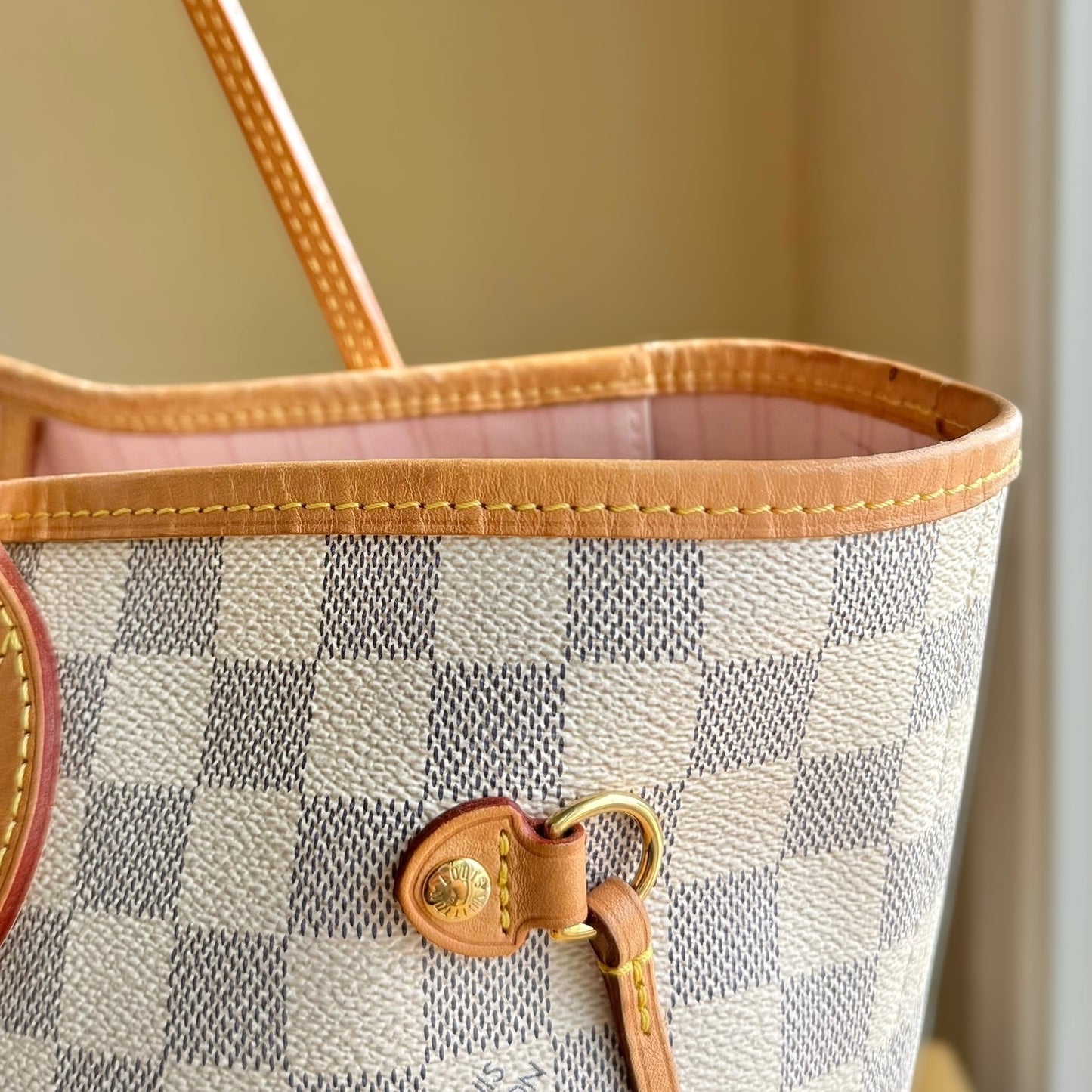 Damier Azur Neverfull MM Set (Rose Ballerine)