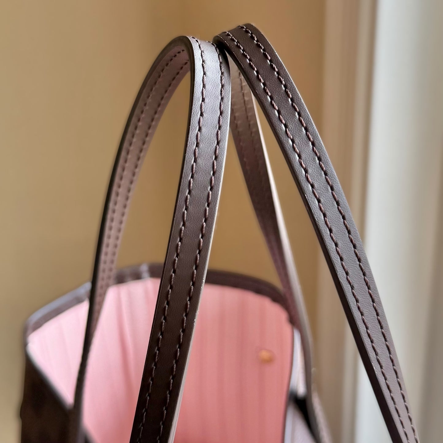 Damier Ebene Neverfull MM Set (Rose Ballerine)