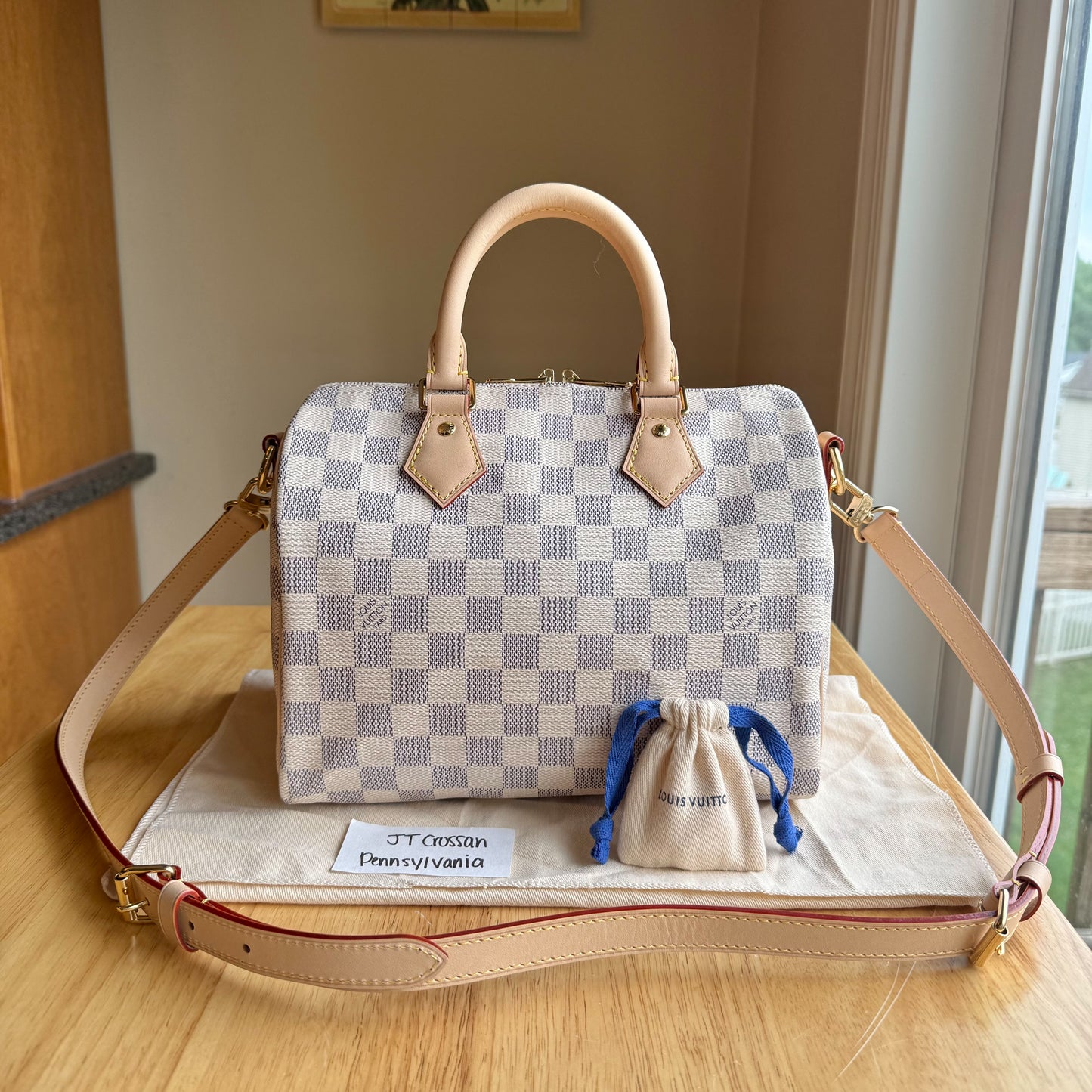 Damier Azur Speedy 25 Bandouliere (Like New)