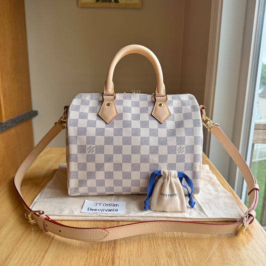 Damier Azur Speedy 25 Bandouliere (Like New)
