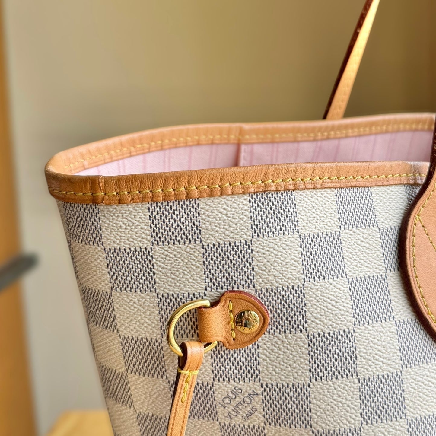 Damier Azur Neverfull MM Set (Rose Ballerine)