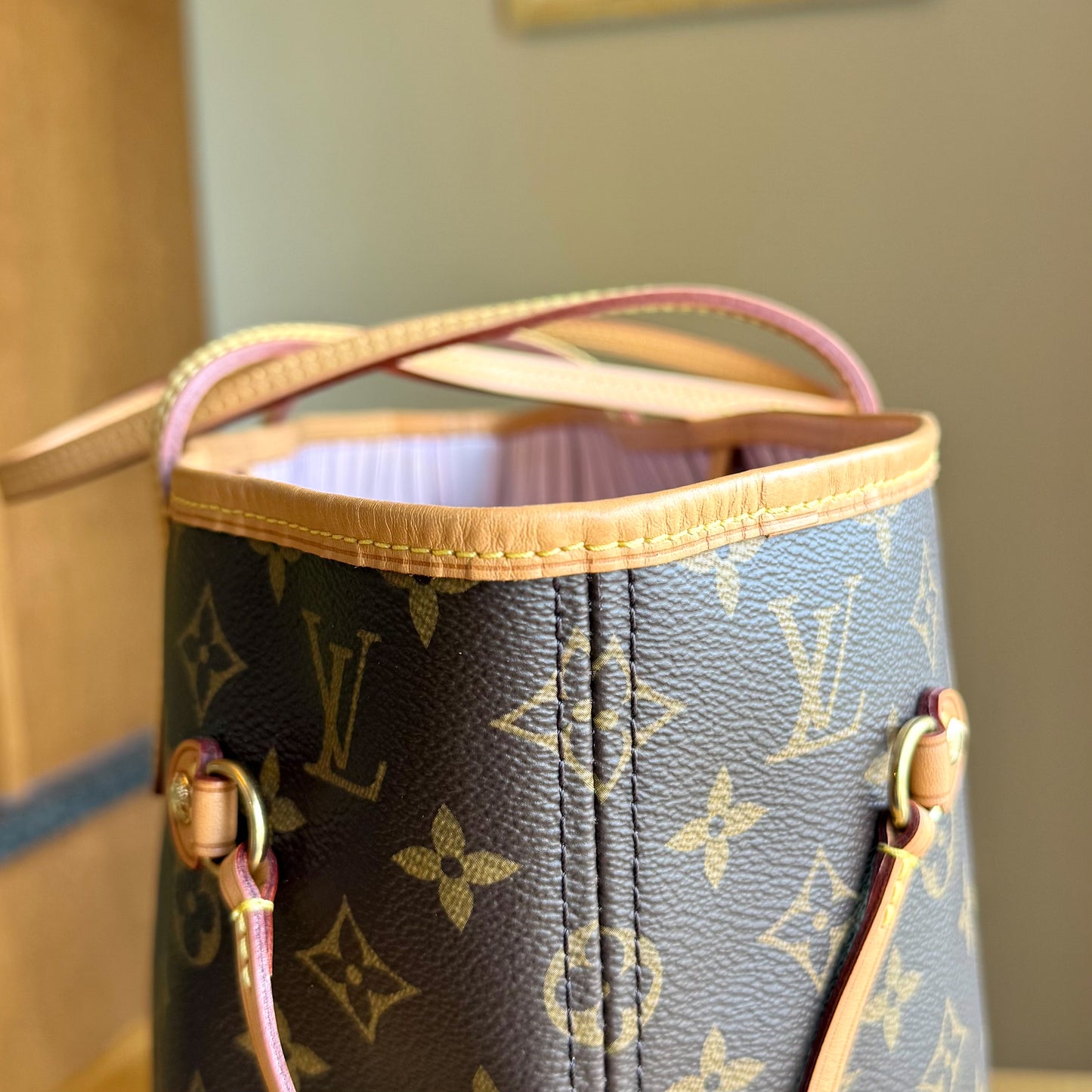 Monogram Neverfull MM Set - Rose Ballerine Interior