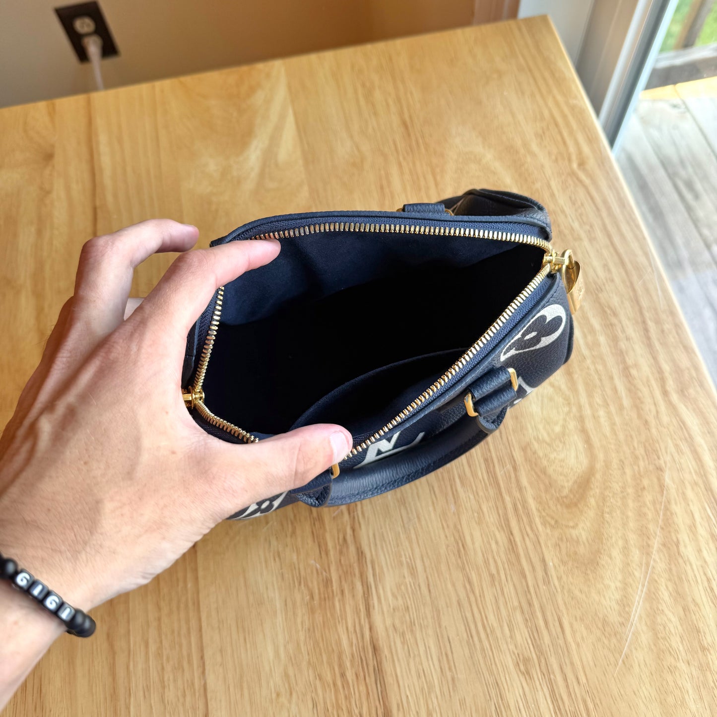 Bicolor Empreinte Speedy 20 - Navy/Creme