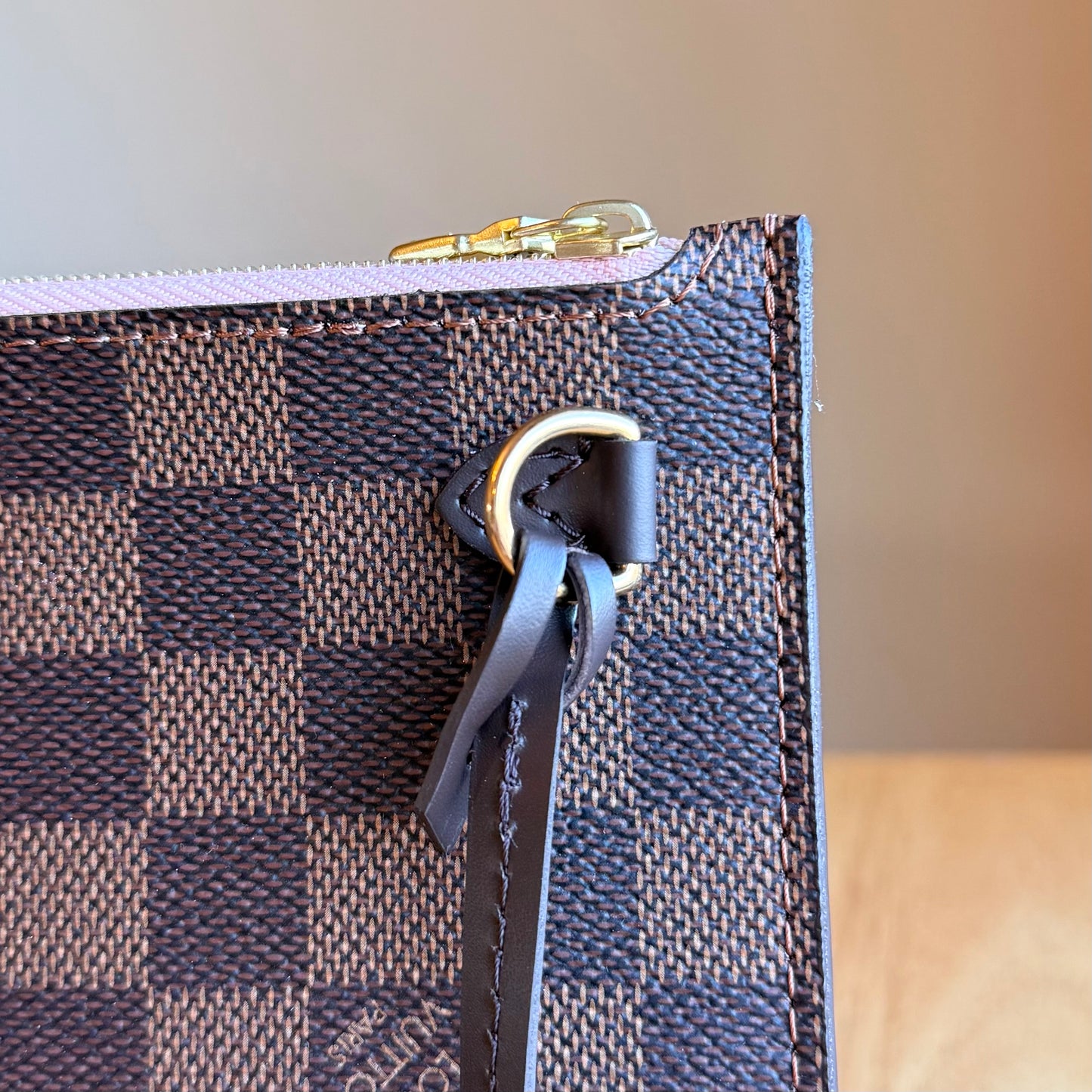 (NEW) Damier Ebene Neverfull MM Set - Rose Ballerine Interior