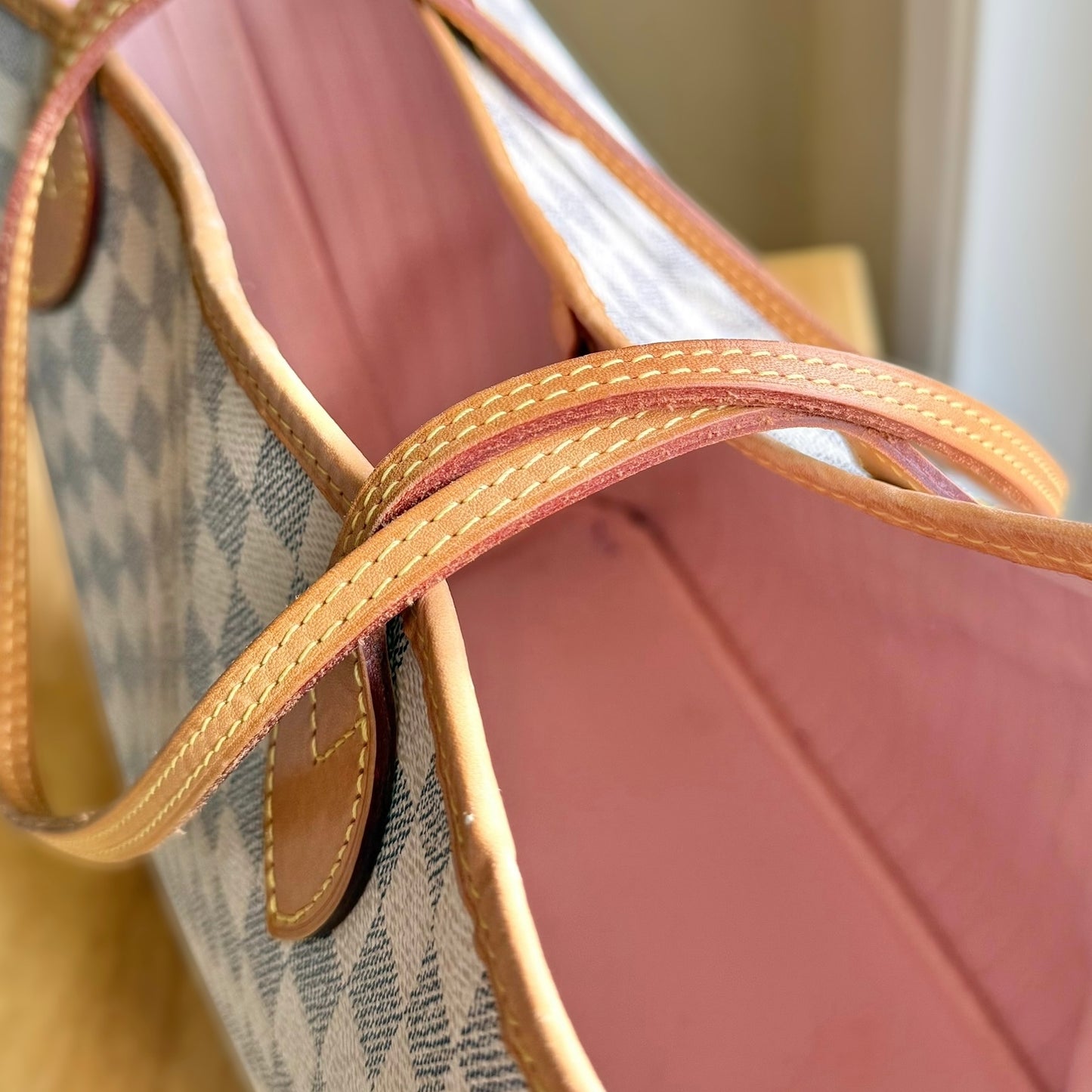 Damier Azur Neverfull MM Set (Rose Ballerine)