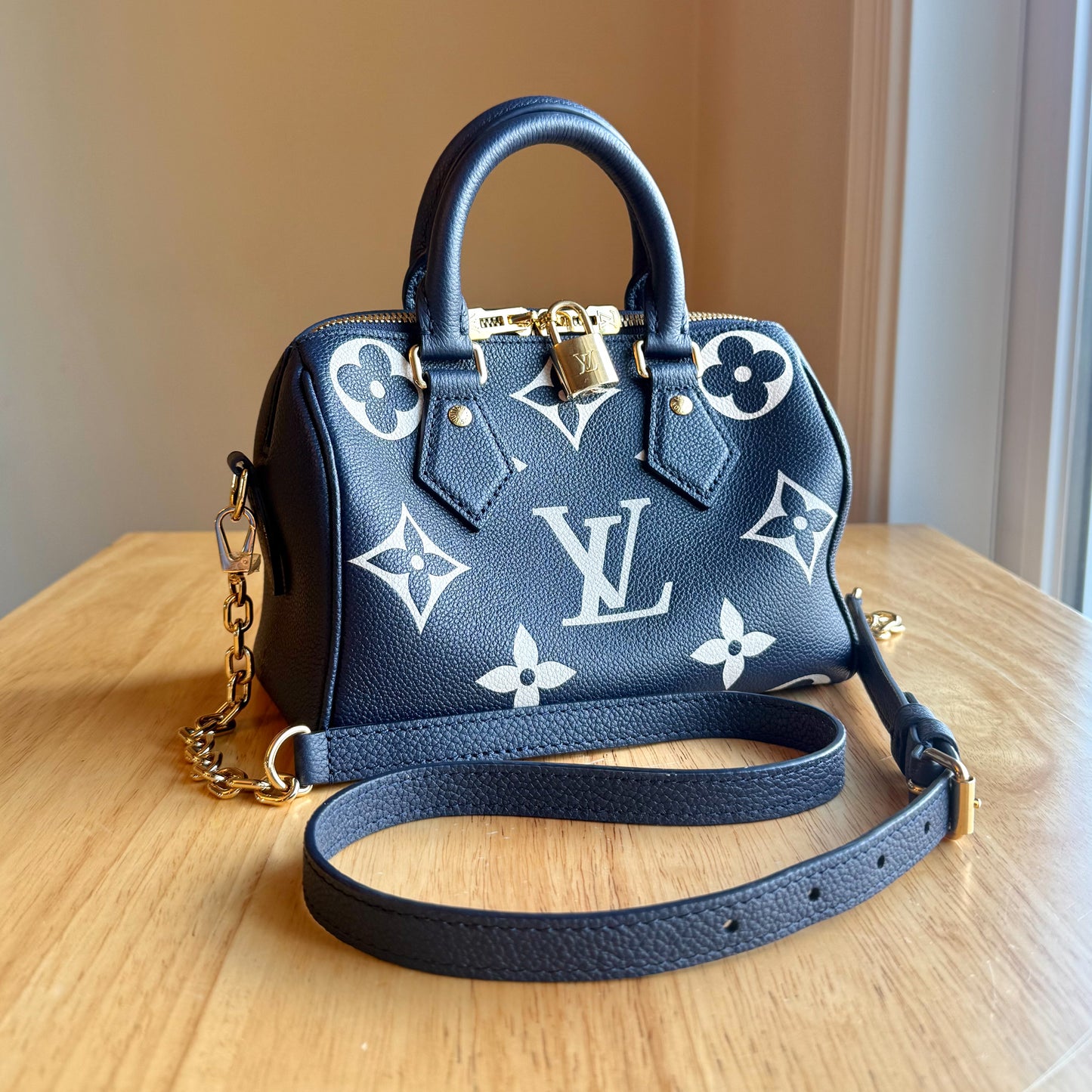 Bicolor Empreinte Speedy 20 - Navy/Creme