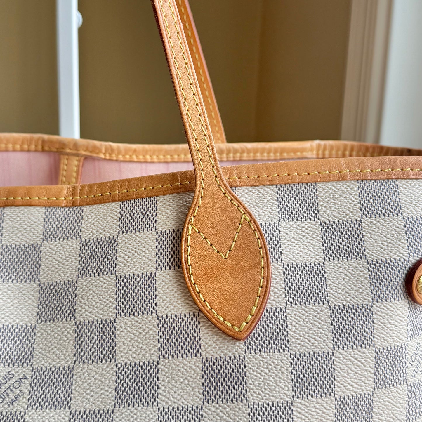 Damier Azur Neverfull MM Set (Rose Ballerine)