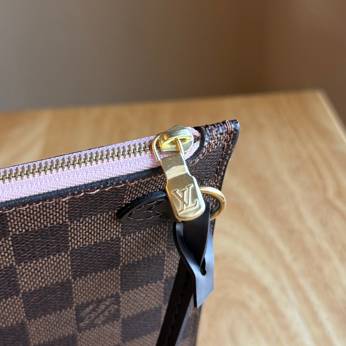 (NEW) Damier Ebene Neverfull MM Set - Rose Ballerine Interior