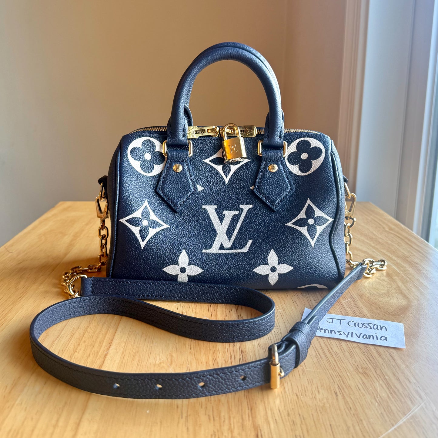 Bicolor Empreinte Speedy 20 - Navy/Creme