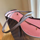 Damier Ebene Neverfull MM Set (Rose Ballerine)