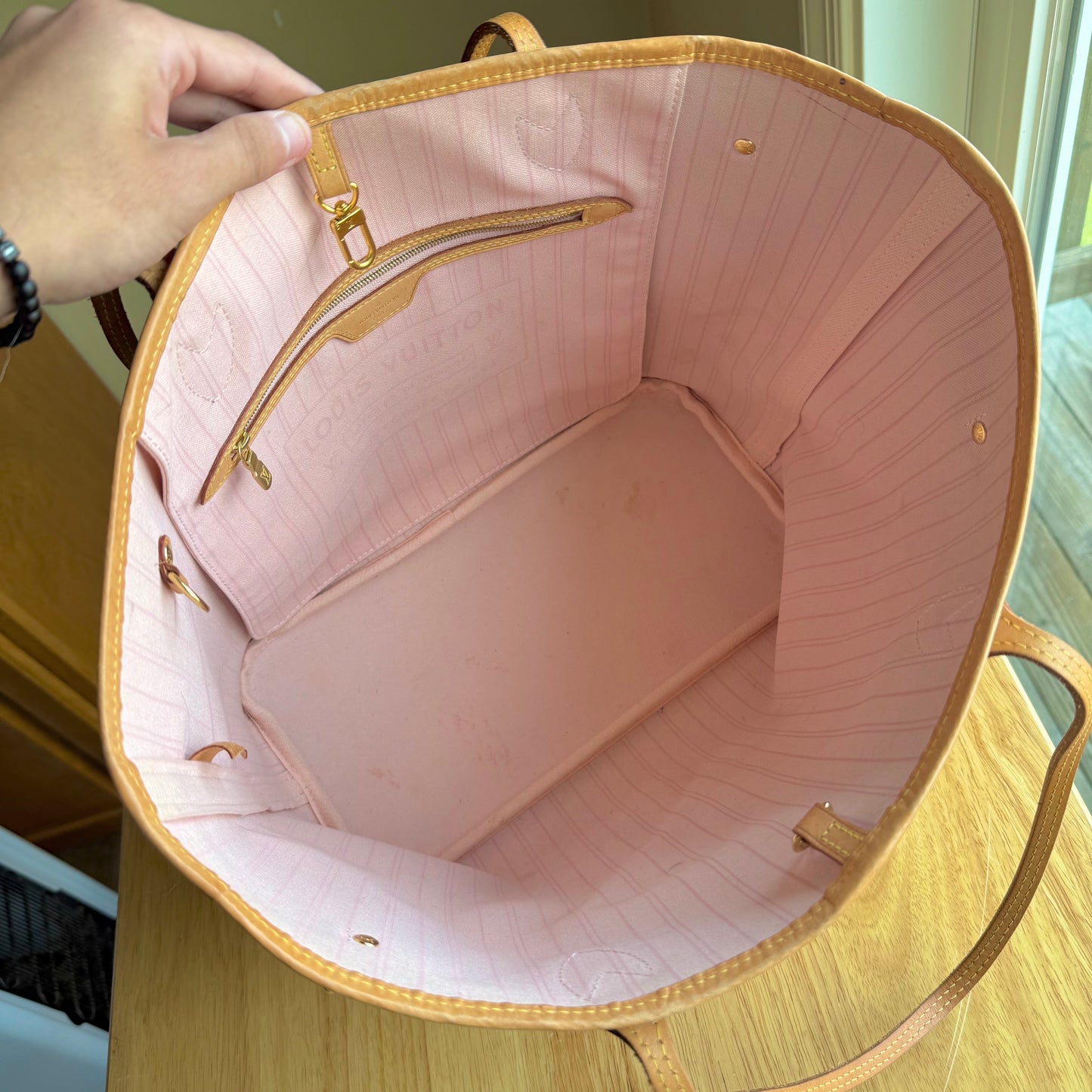 Damier Azur Neverfull MM Set (Rose Ballerine)