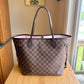 Damier Ebene Neverfull MM - Rose Ballerine Interior