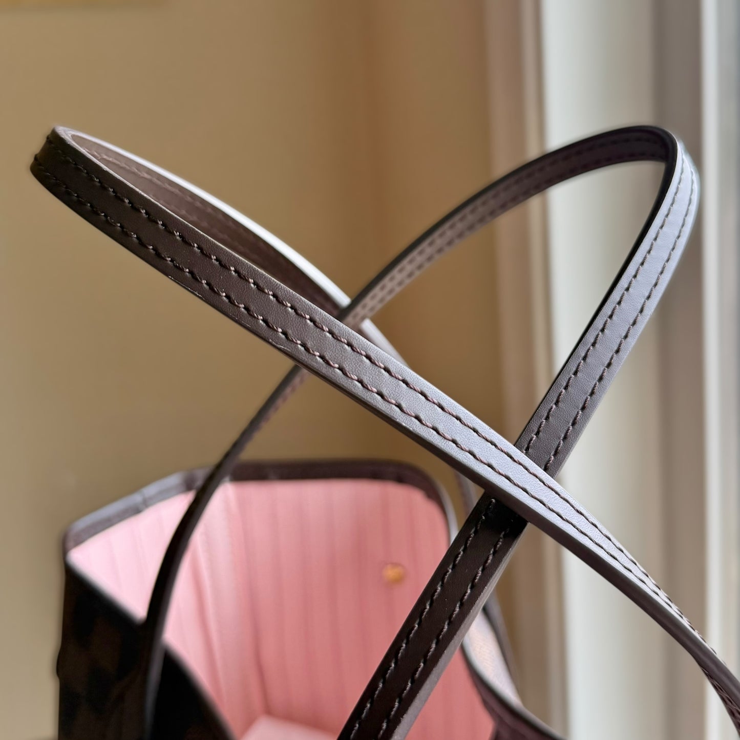 Damier Ebene Neverfull MM Set (Rose Ballerine)