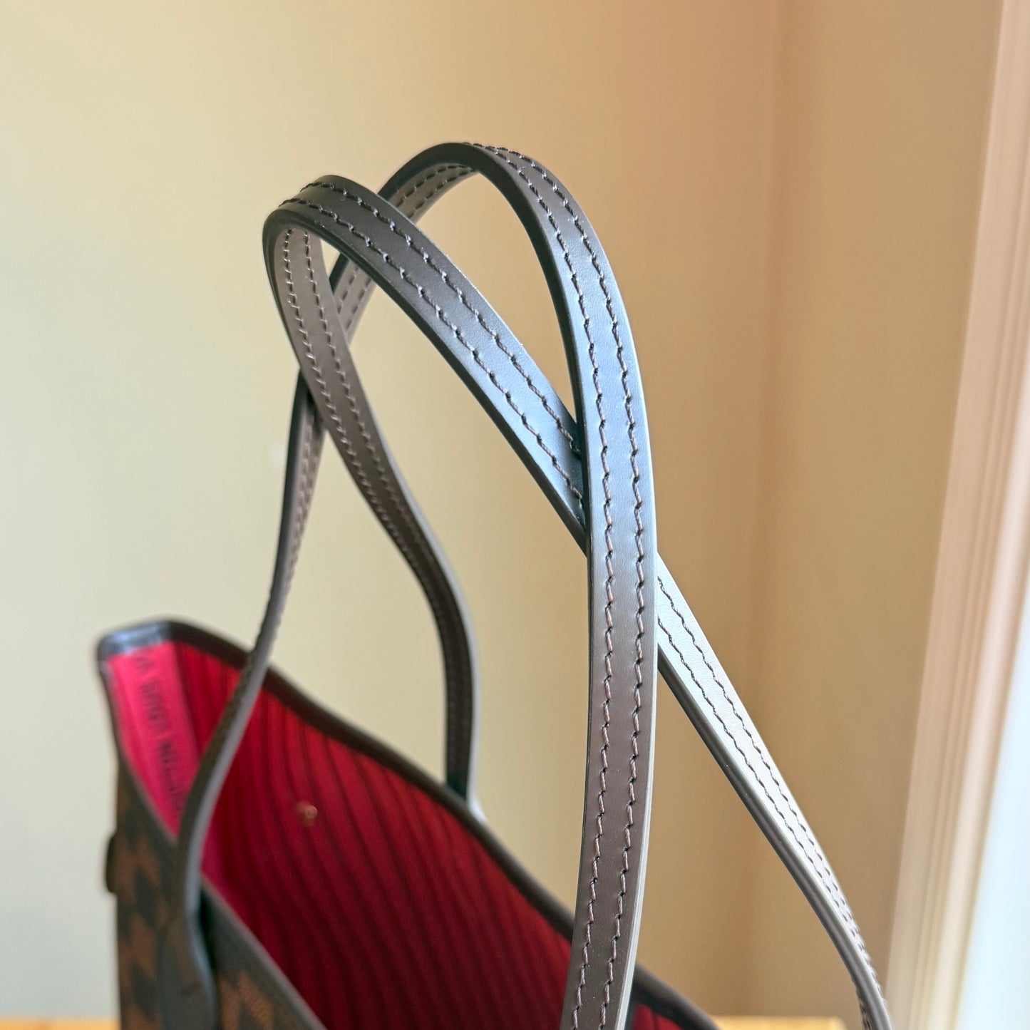 Damier Ebene Neverfull MM Set - Cerise Red Interior (Brand New)