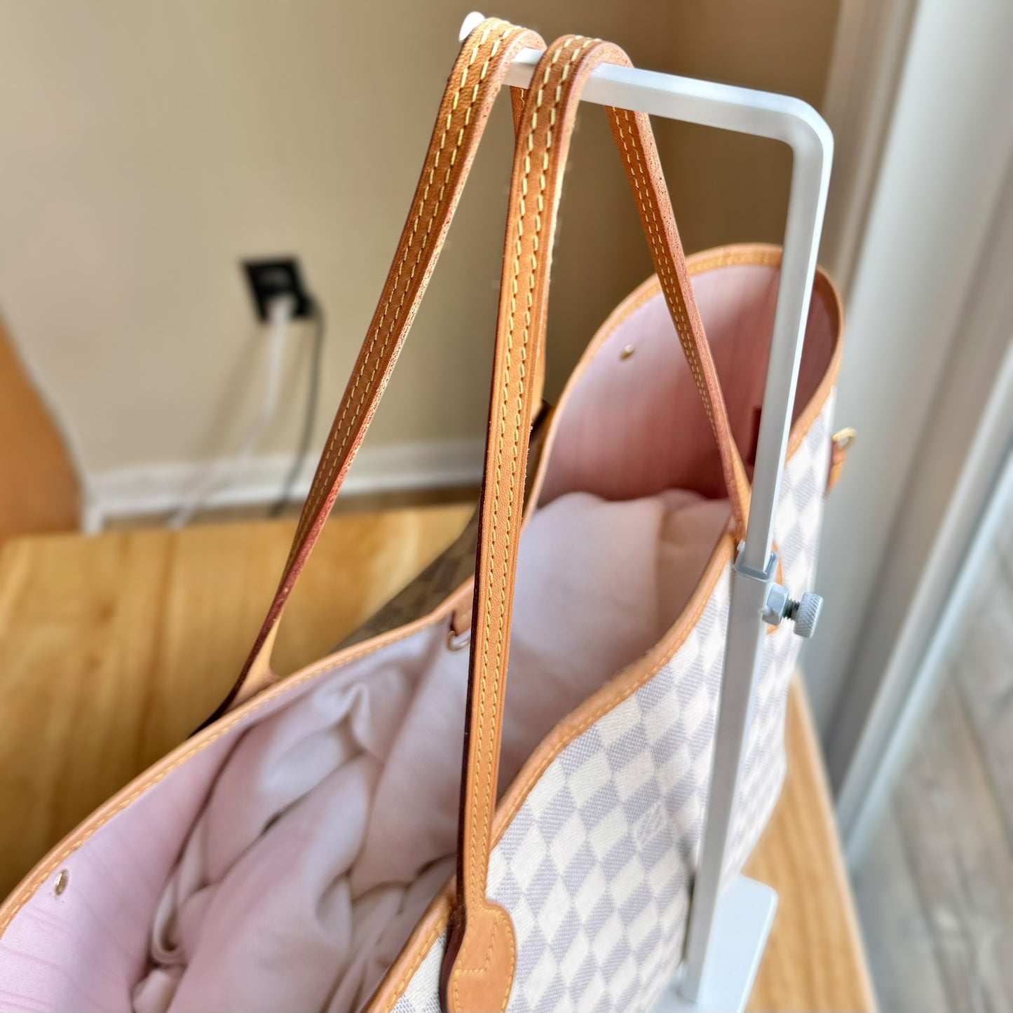 Damier Azur Neverfull MM Set (Rose Ballerine)