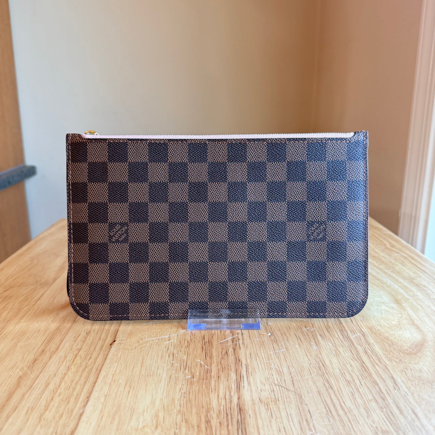 (NEW) Damier Ebene Neverfull MM Set - Rose Ballerine Interior