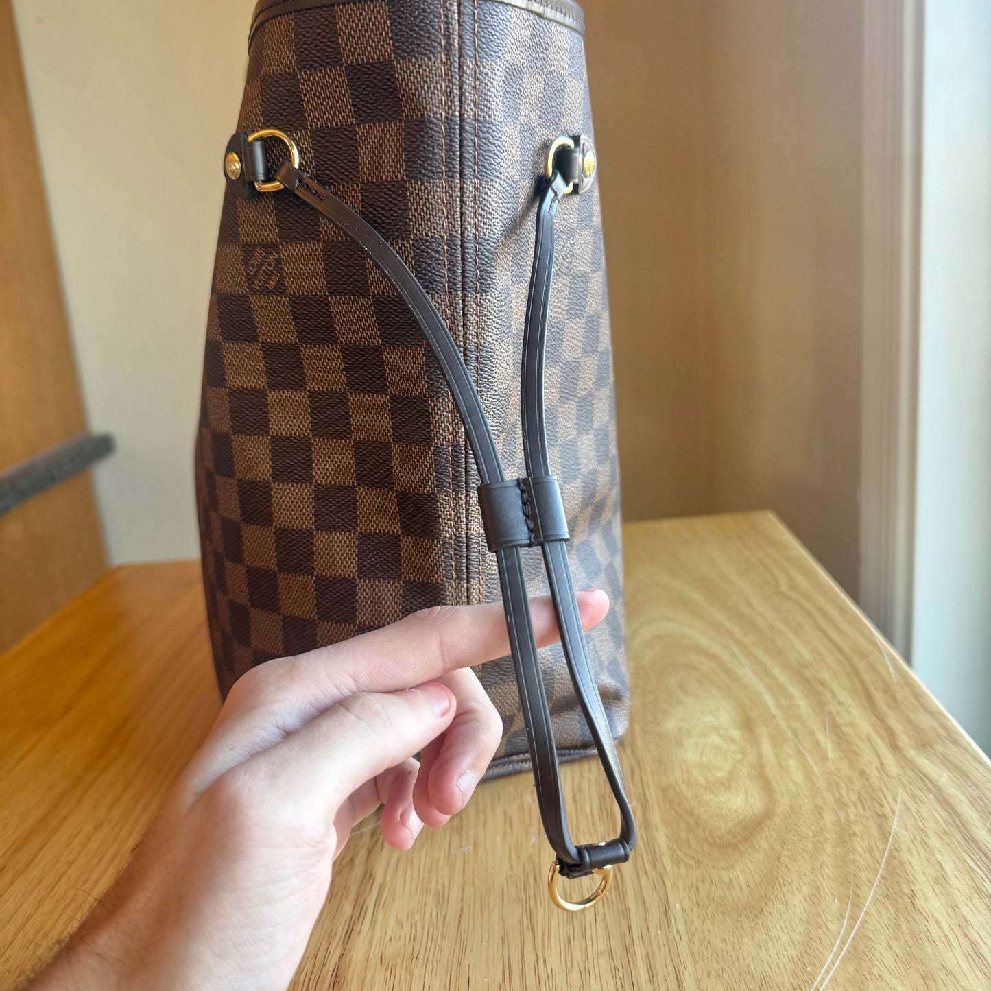 (NEW) Damier Ebene Neverfull MM Set - Rose Ballerine Interior