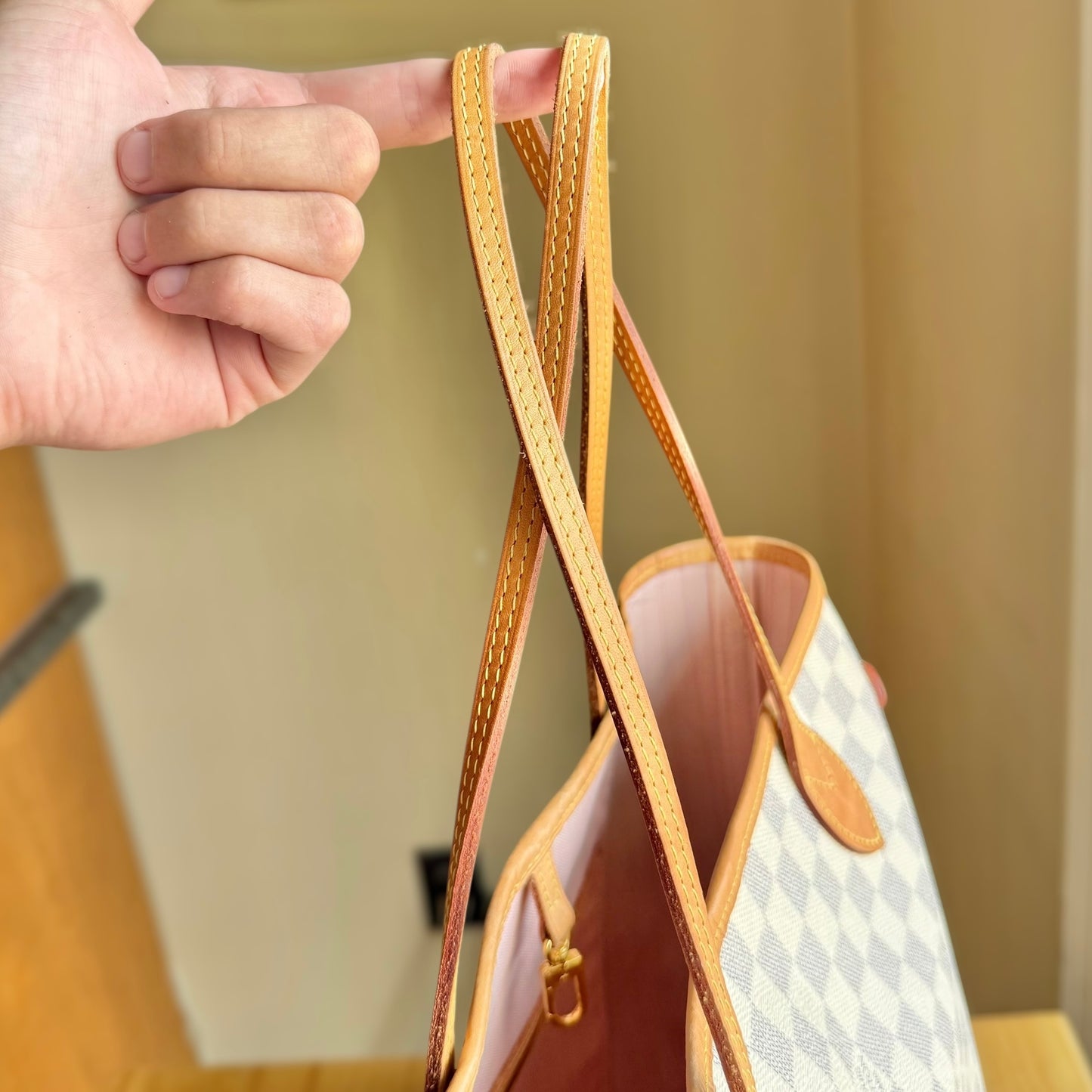 Damier Azur Neverfull MM Set (Rose Ballerine)