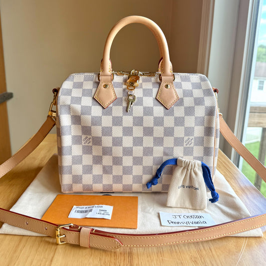 Damier Azur Speedy 25 Bandouliere