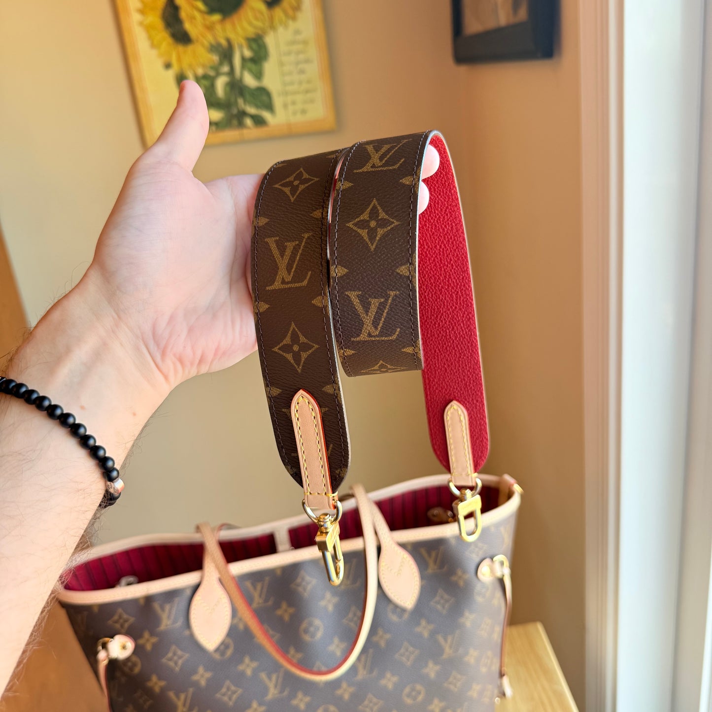 Monogram Neverfull Bandouliere Inside Out MM - Rogue Sari Interior