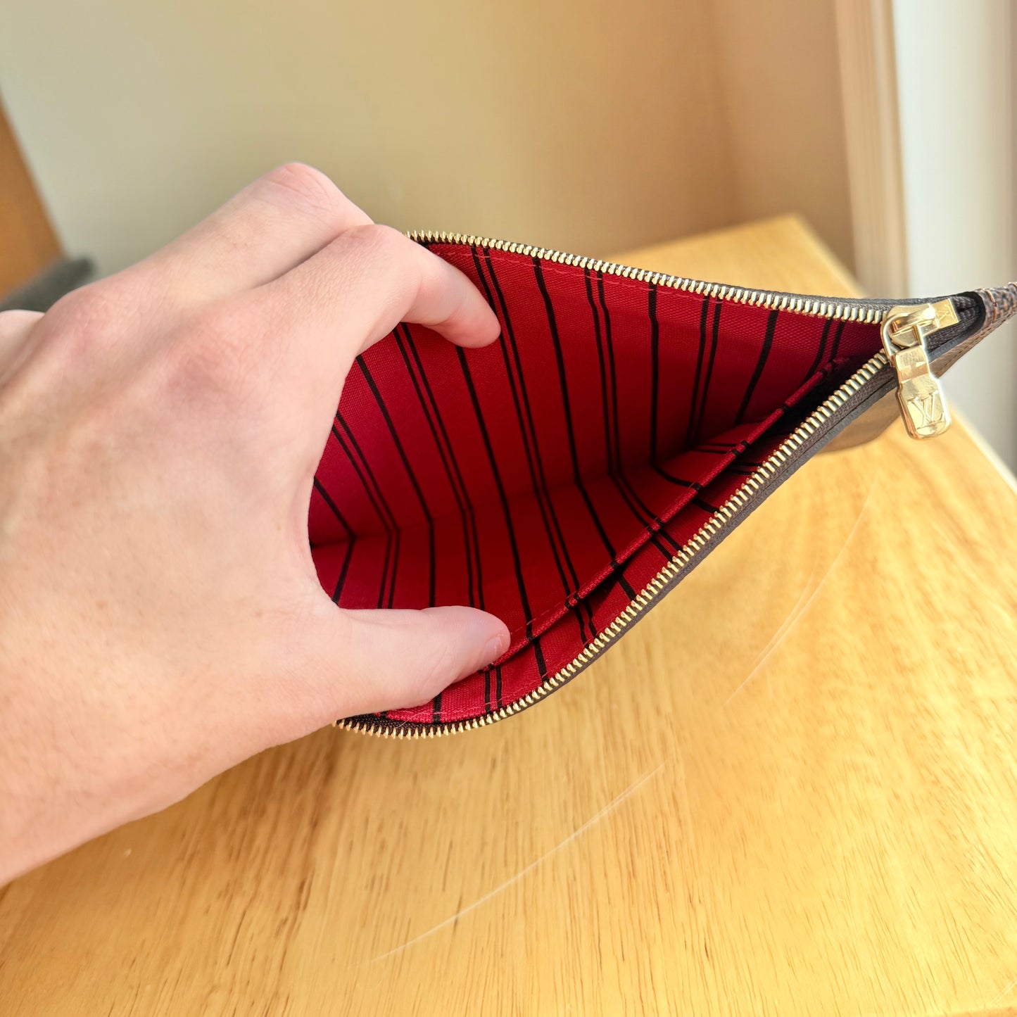 Damier Ebene Neverfull MM Set - Cerise Red Interior (Brand New)