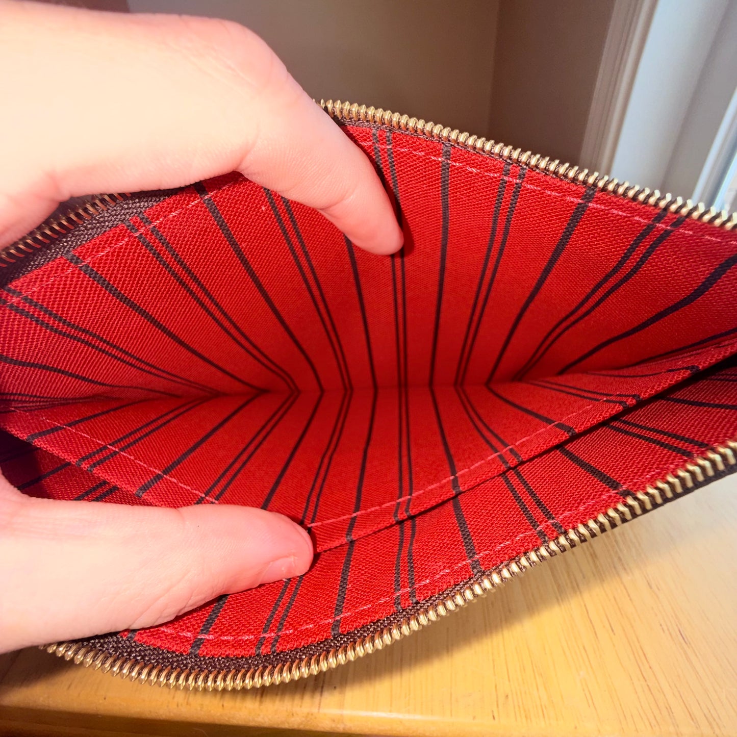 Damier Ebene Neverfull MM Set - Cerise Red Interior (Brand New)