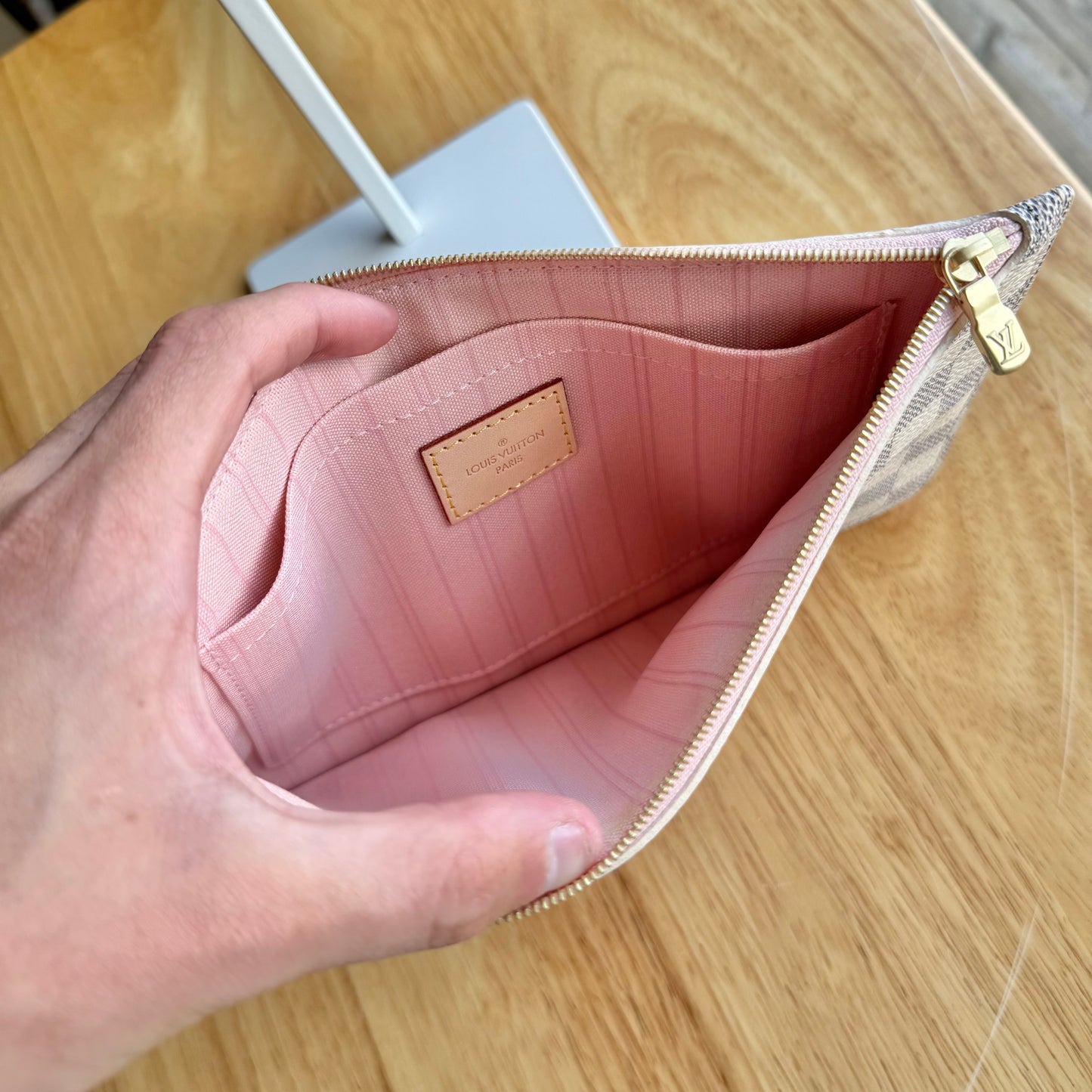 Damier Azur Neverfull MM Set (Rose Ballerine)